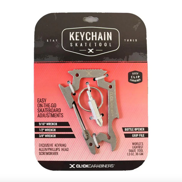 Sk8ology Carabiner Skate Tool 2.0 Silver/Black Legacy Skate Store