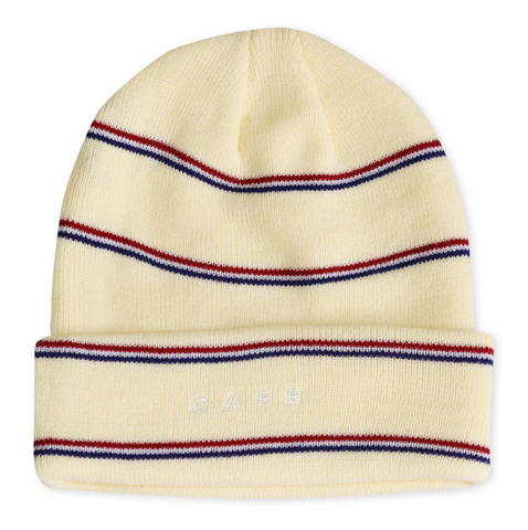 Stripe Fold Beanie (Cream)