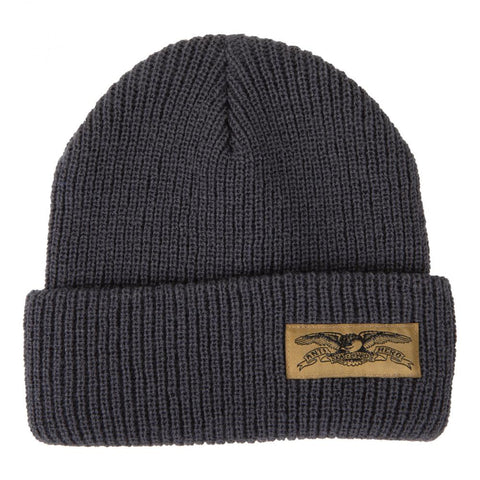 Stock Eagle Label Cuff Beanie (Charcoal)