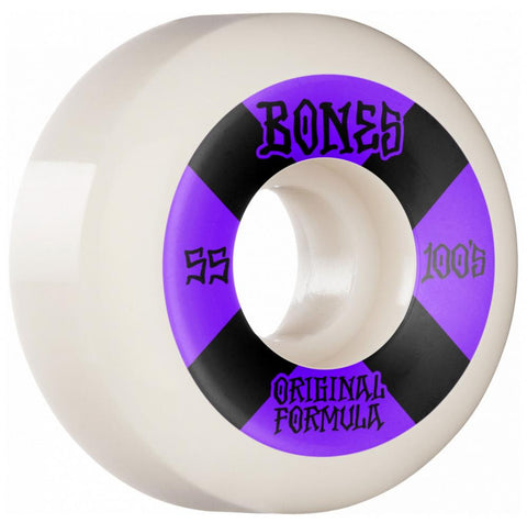 55mm V5 Sidecut Bones Wheels (White)