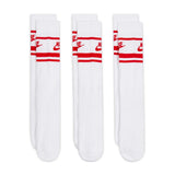 Cushioned Socks (3 Pk) - (Red/White)