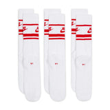 Cushioned Socks (3 Pk) - (Red/White)