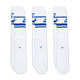 Cushioned Socks (3 Pk) - (Blue/White)