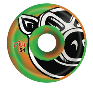 Pig Head Swirls C-Line (Green/Orange) Wheels