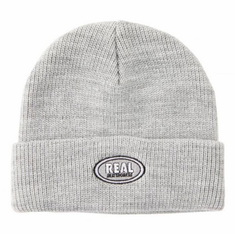 Oval Cuff Beanie (Heather Grey)