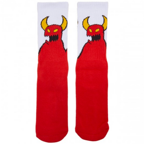 Sketchy Monster Crew Sock (Red)