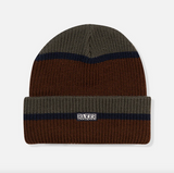 Brand Logo Block Beanie (Grey/Navy/Brown)