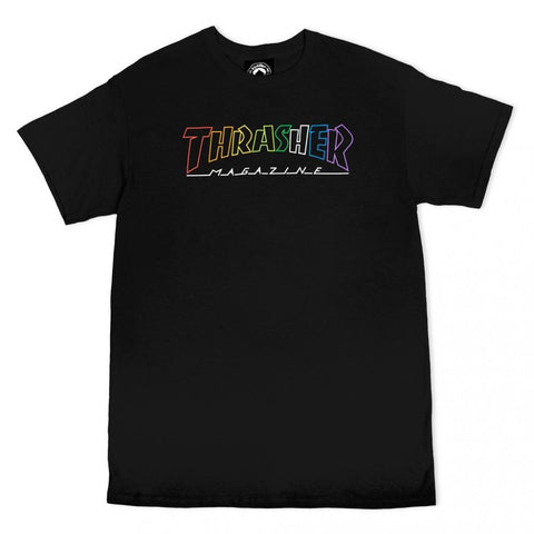 Outline Rainbow Mag Tee (Black/Multi)