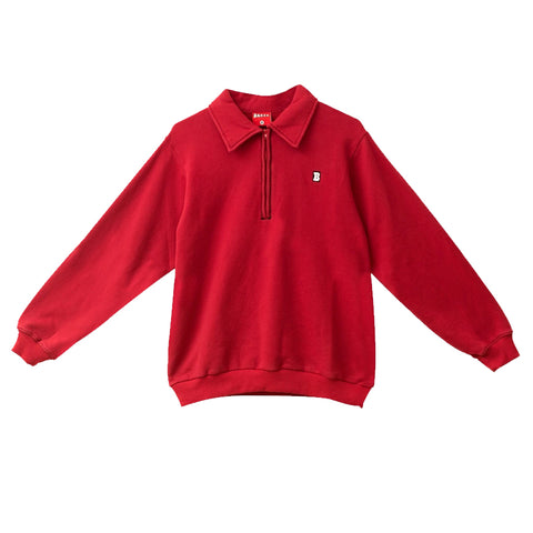 Capital B Qtr Zip Crew (Red)