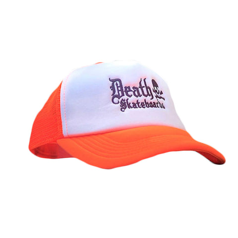 Death Trucker Cap (Neon Orange/White)
