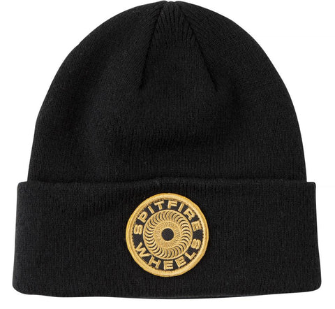 87 Swirl Patch Beanie (Black/Gold)