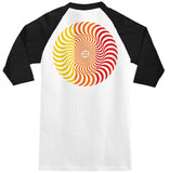 Classic Swirl 3/4 Raglan Tee (Black/White)